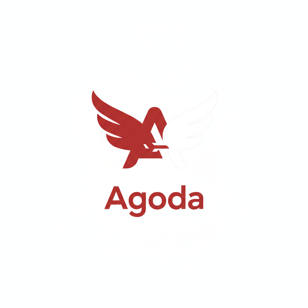 Agoda travel booking platform logo in red and white colors