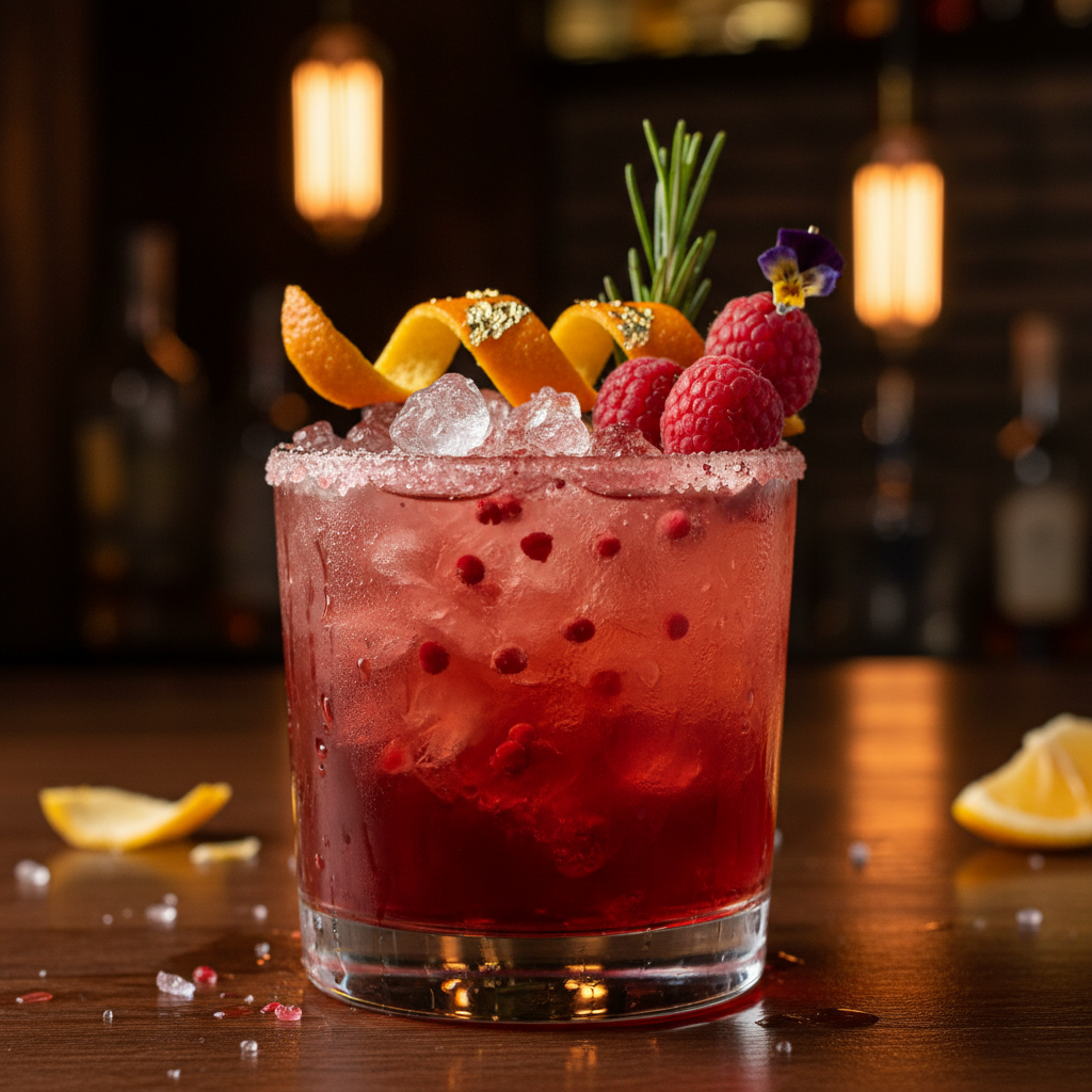 Craft cocktail close-up — moody bar photography