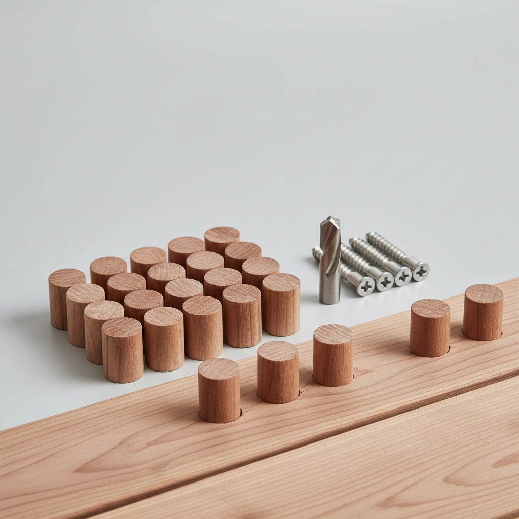 Cedar wood-matched screw plug kit for concealing deck fasteners