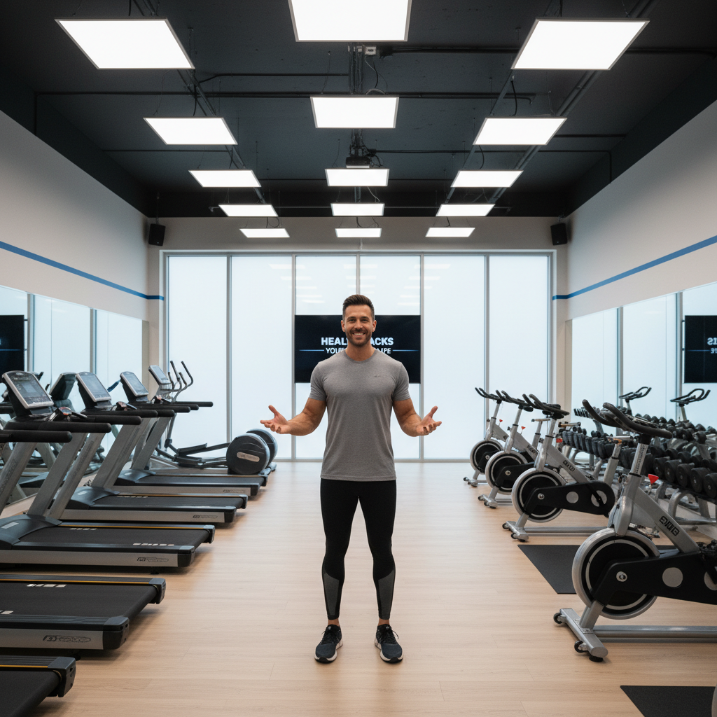 Fitness coach training a client in a bright modern gym with natural light and equipment