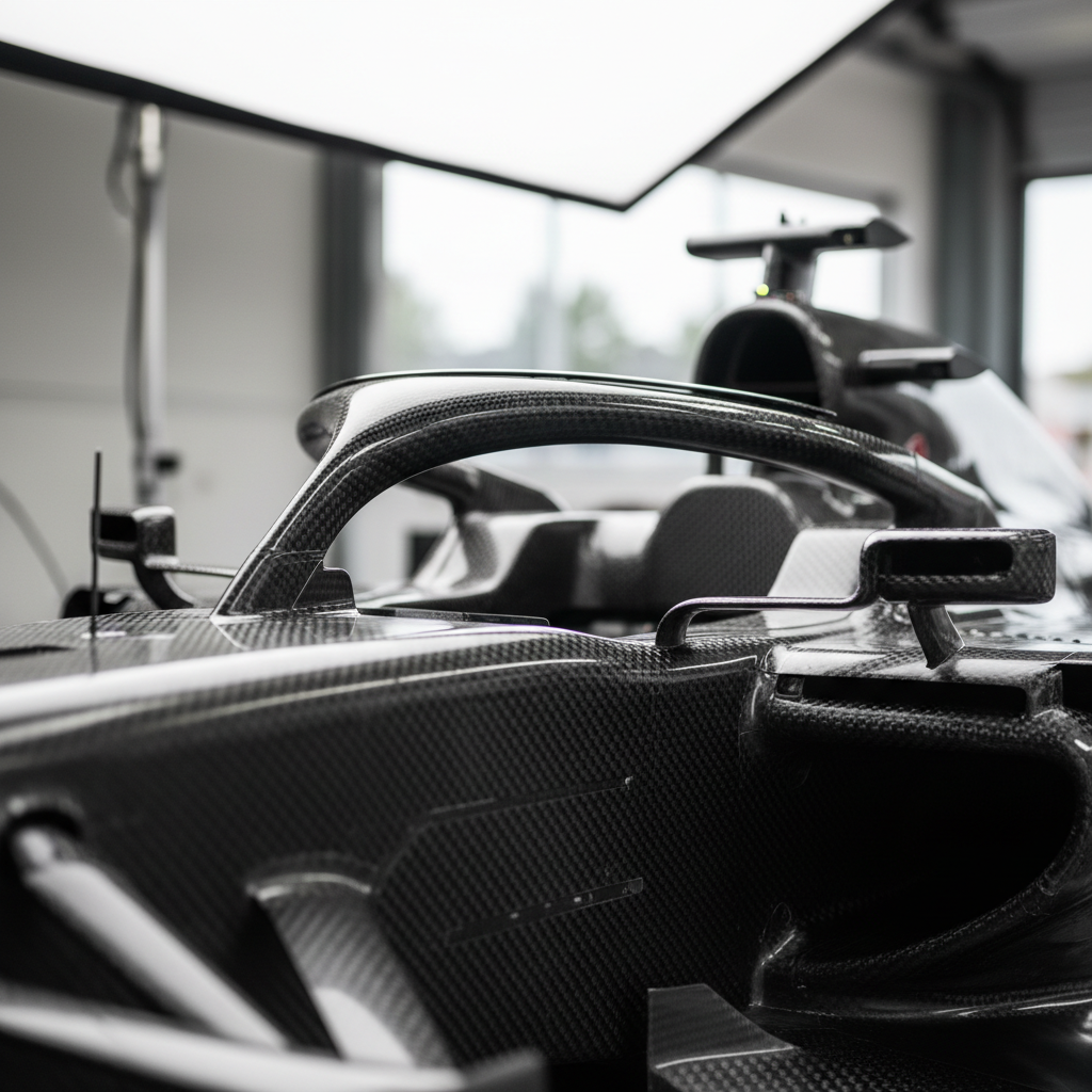 Formula 1 car chassis carbon fibre monocoque construction cockpit Halo safety device