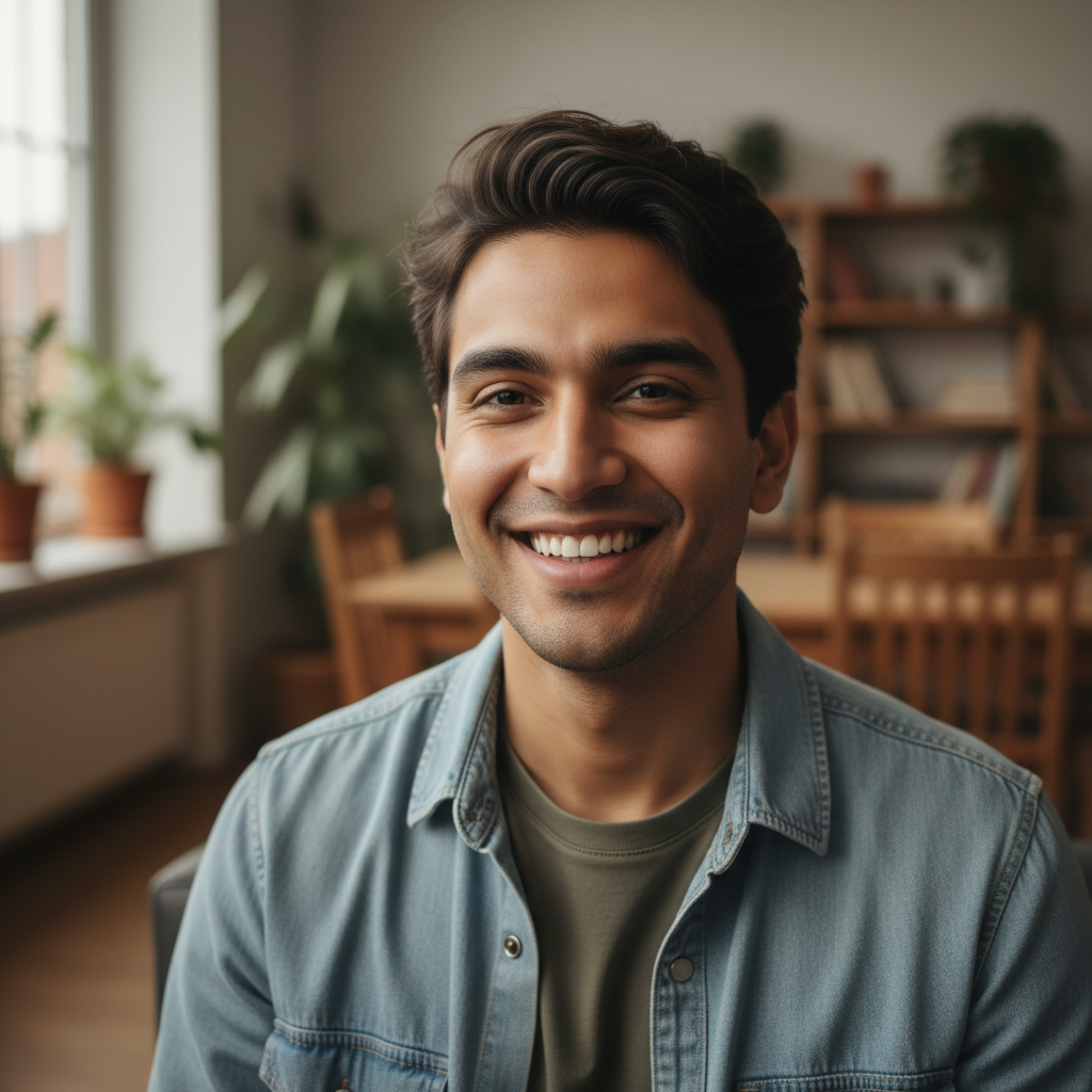 Portrait of a young Indian man