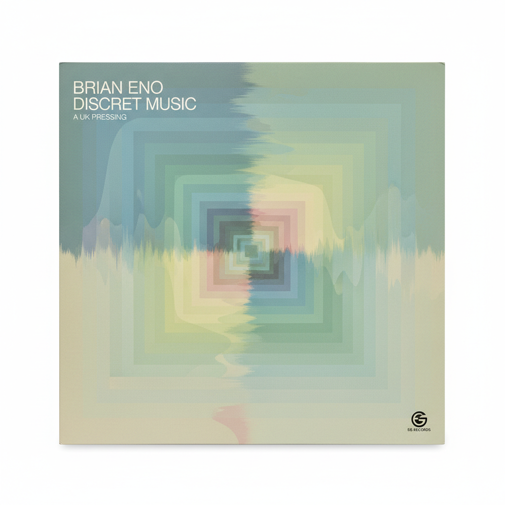 Original EG Records vinyl sleeve for Discreet Music by Brian Eno, UK pressing