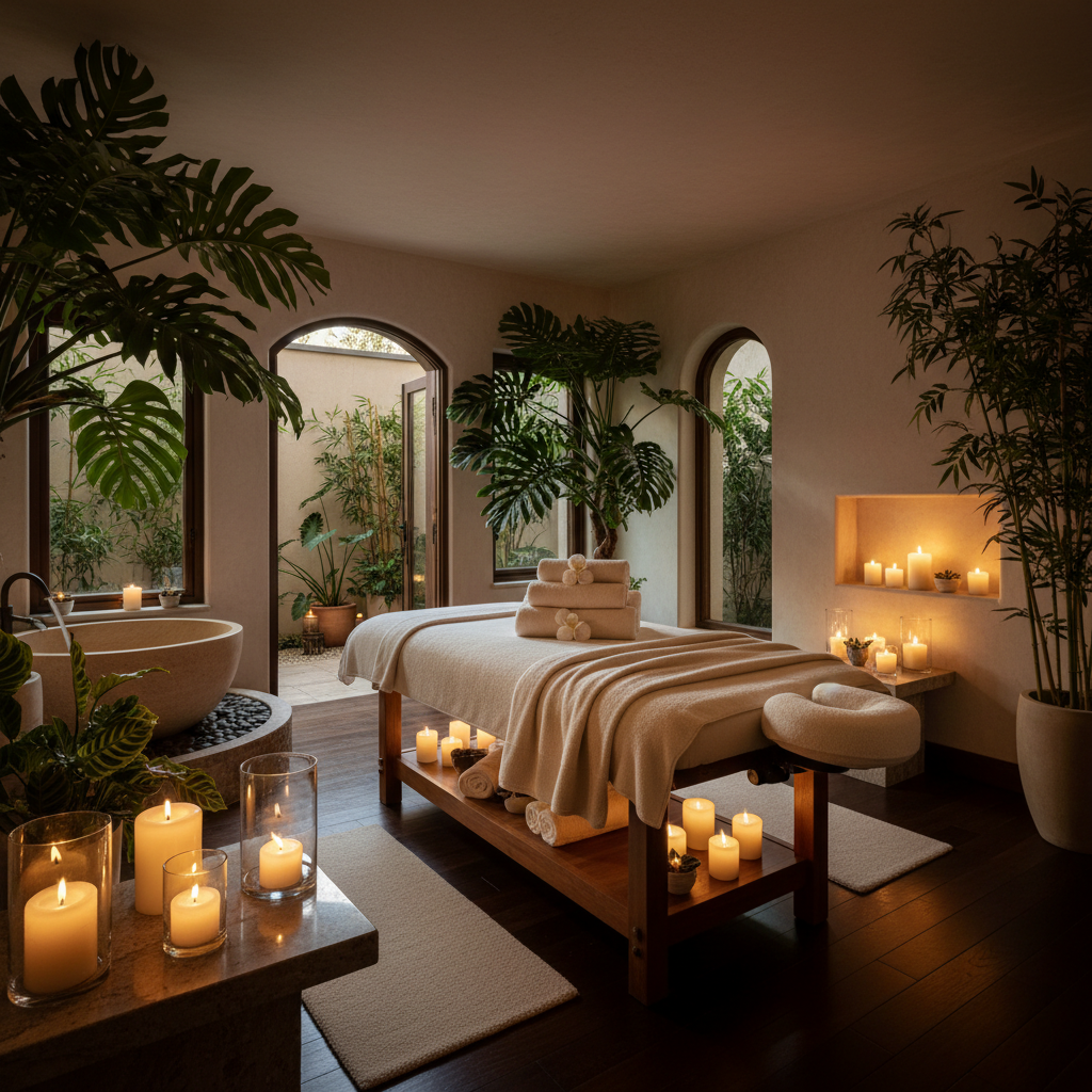 Luxury spa treatment room