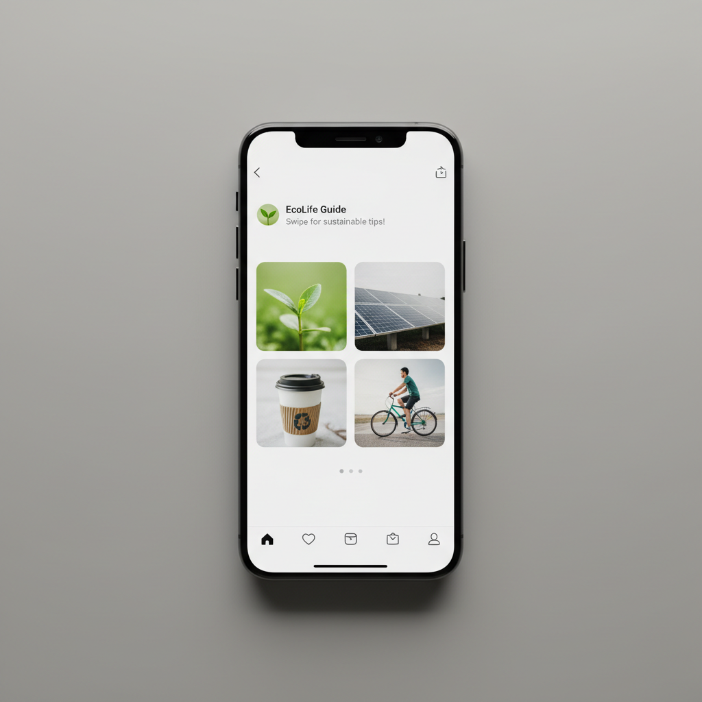 Social media carousel mockup displayed on a phone screen