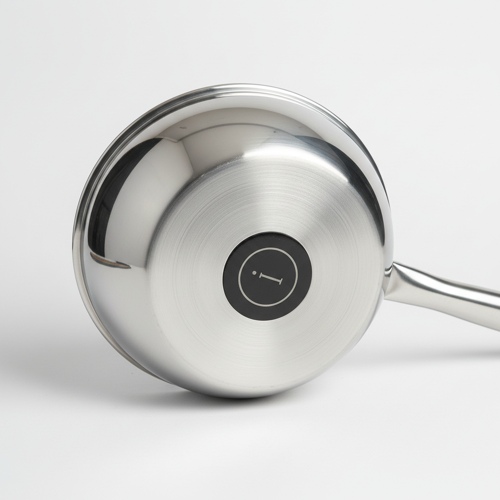 Triply kadhai 26cm bottom showing induction compatible base