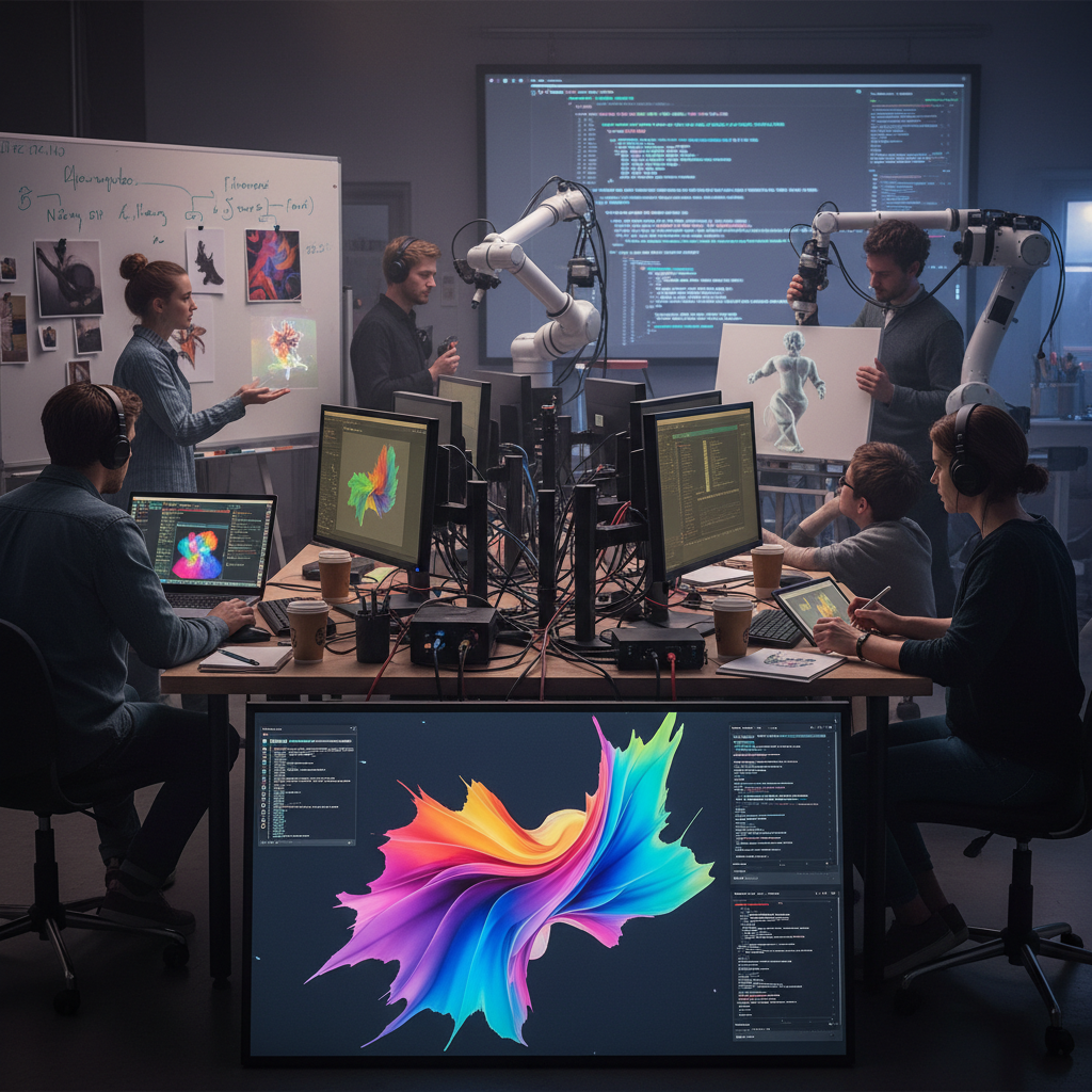 LuminaryAI team working on AI video production for UK small businesses