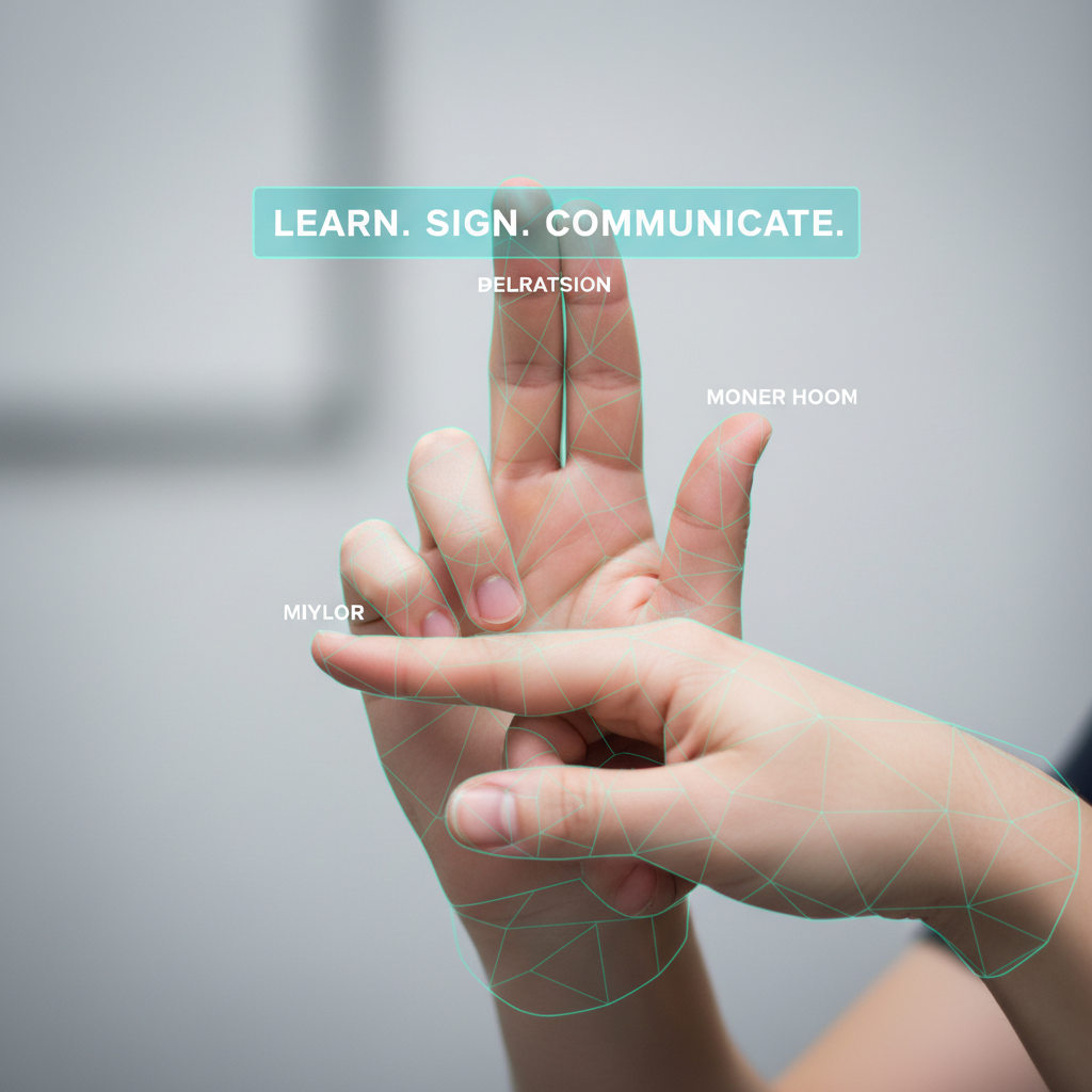 Sign language hand gesture recognition app interface