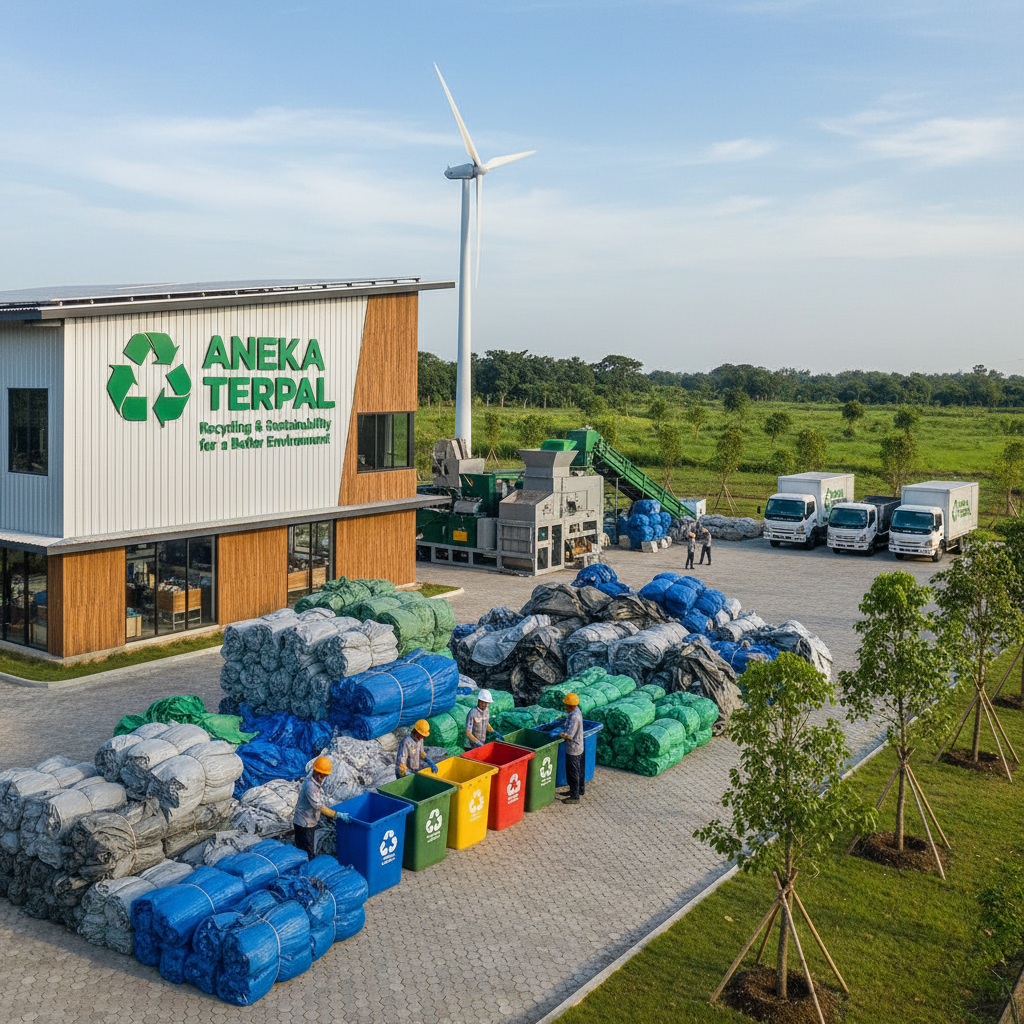 Waste collection bins outdoors, sorting facility, organized recycling area