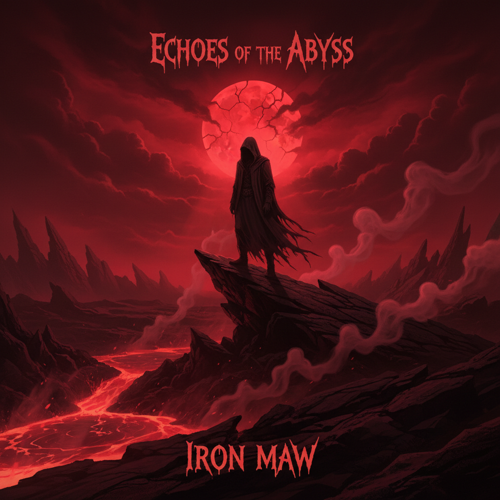 Cinematic dark album art with dramatic light beams and atmospheric haze