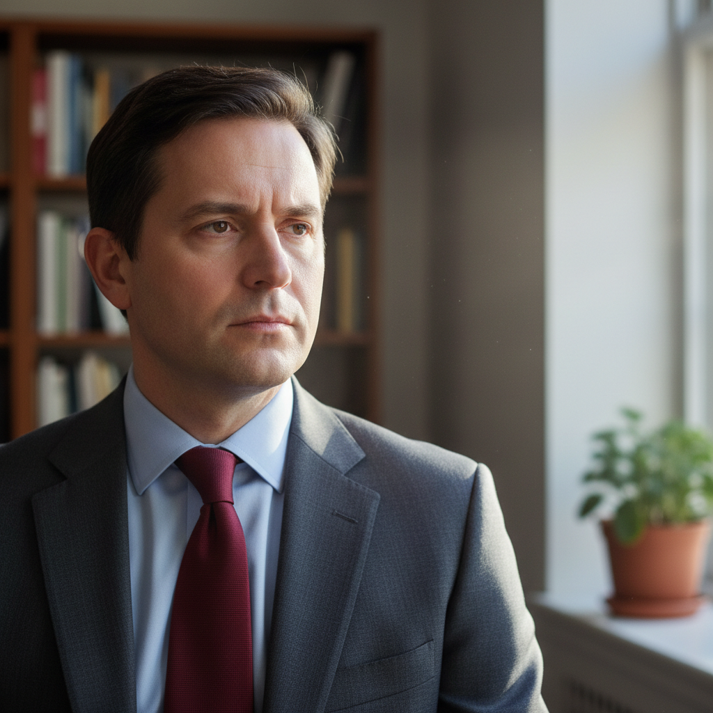 Tomás Reyes, man with thoughtful expression, professional setting