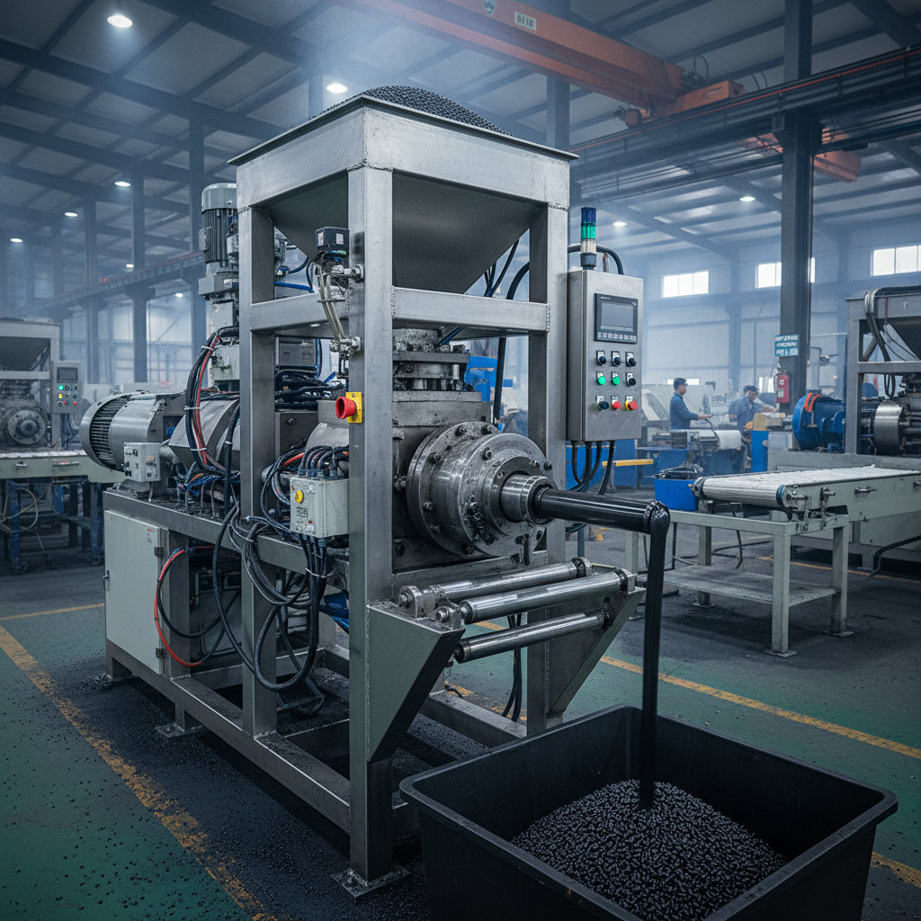 Black carbon masterbatch pellets in industrial bag