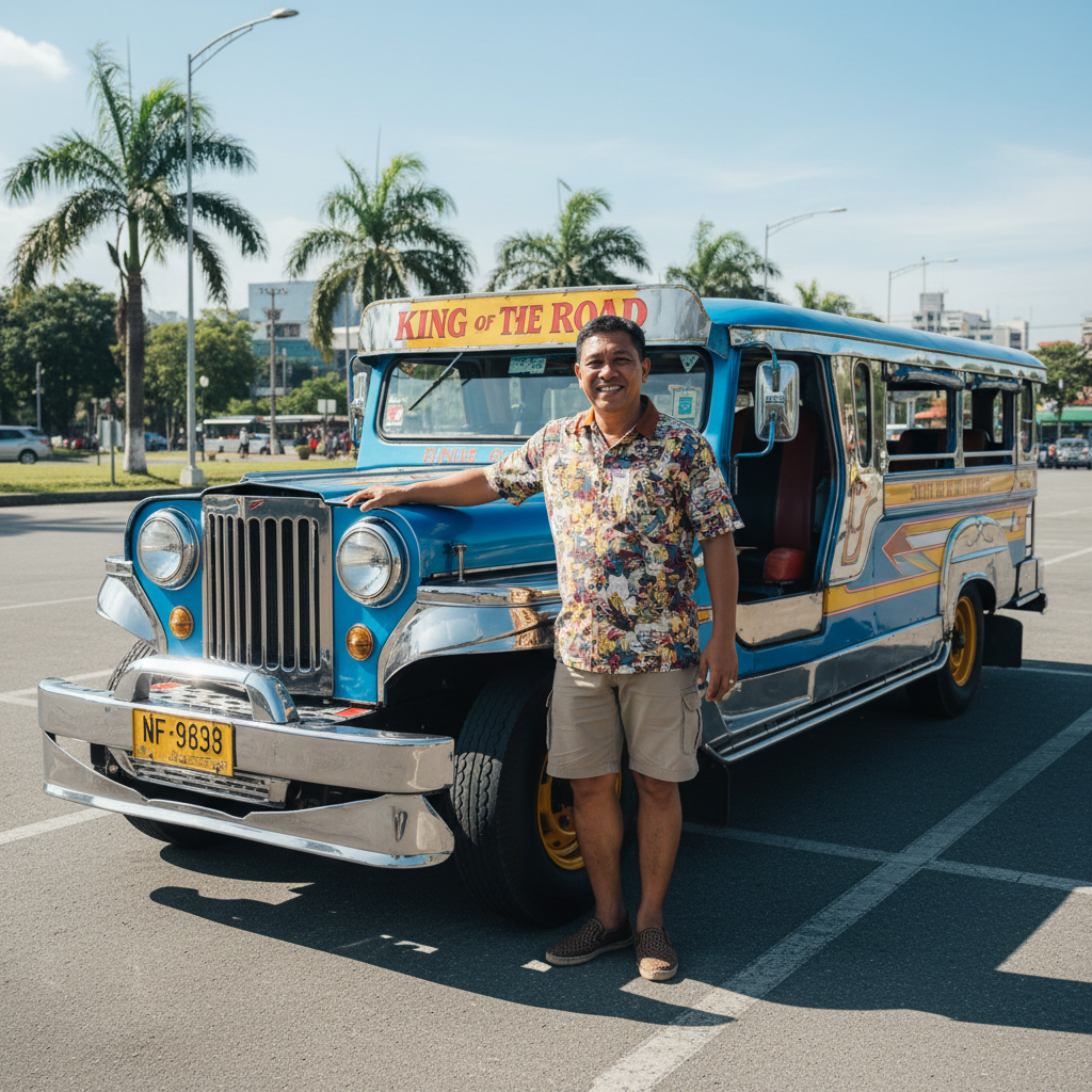 Filipino man in casual shirt smiling outdoors