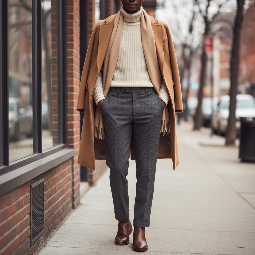 FW25 archive collection — dark winter fashion editorial, layered looks