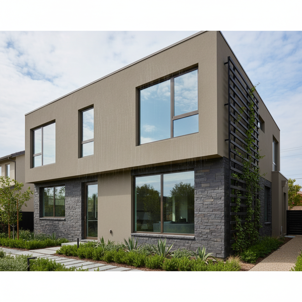 Pintura exterior de fachada con protección anti-humedad y acabado mate duradero