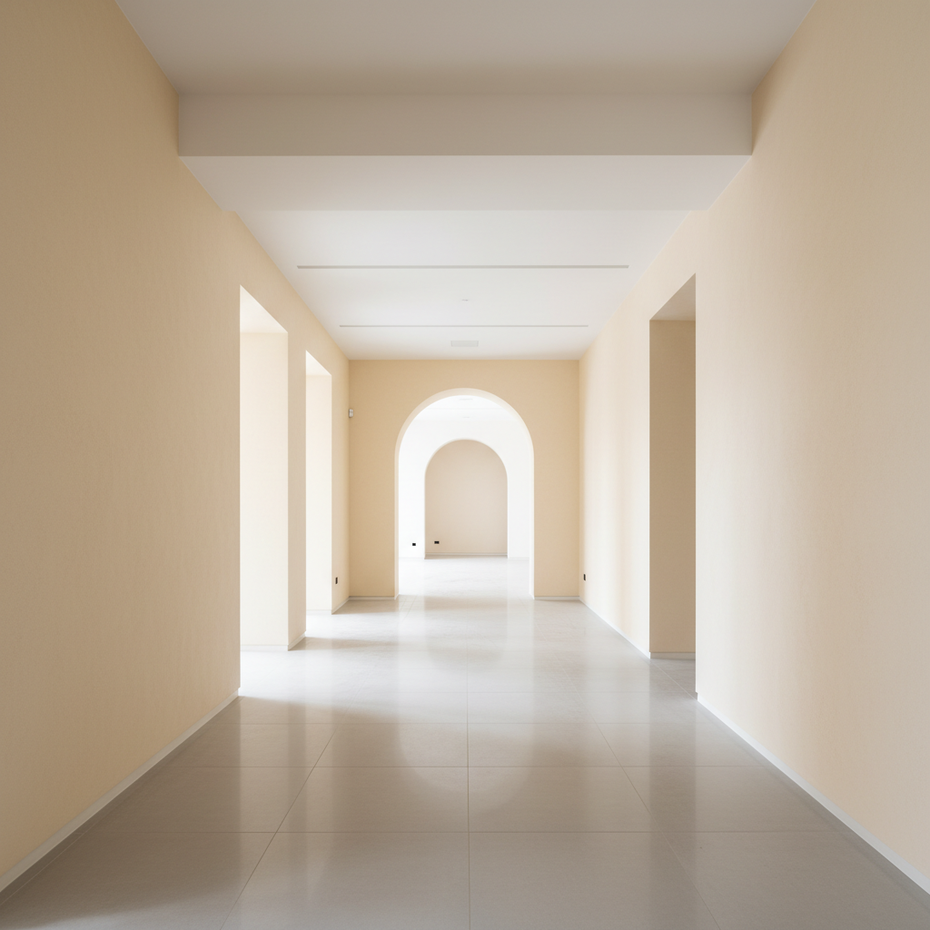 Empty hallway space before custom furniture installation