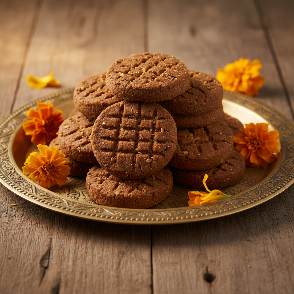 Traditional Indian nankhatai shortbread cookies on a white plate