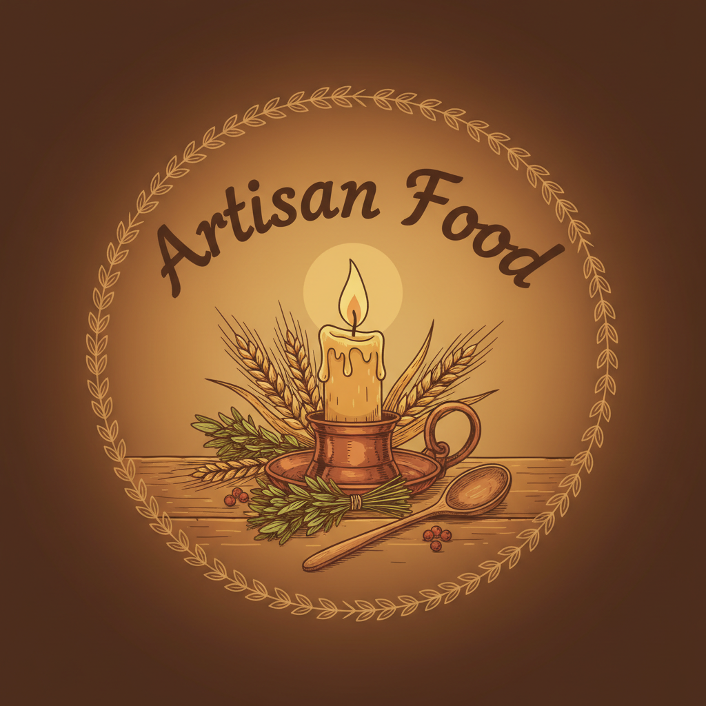Artisan food maker in dimly lit workshop with amber jars and smoking wood, low-key industrial lighting, deep shadows on aged brick walls