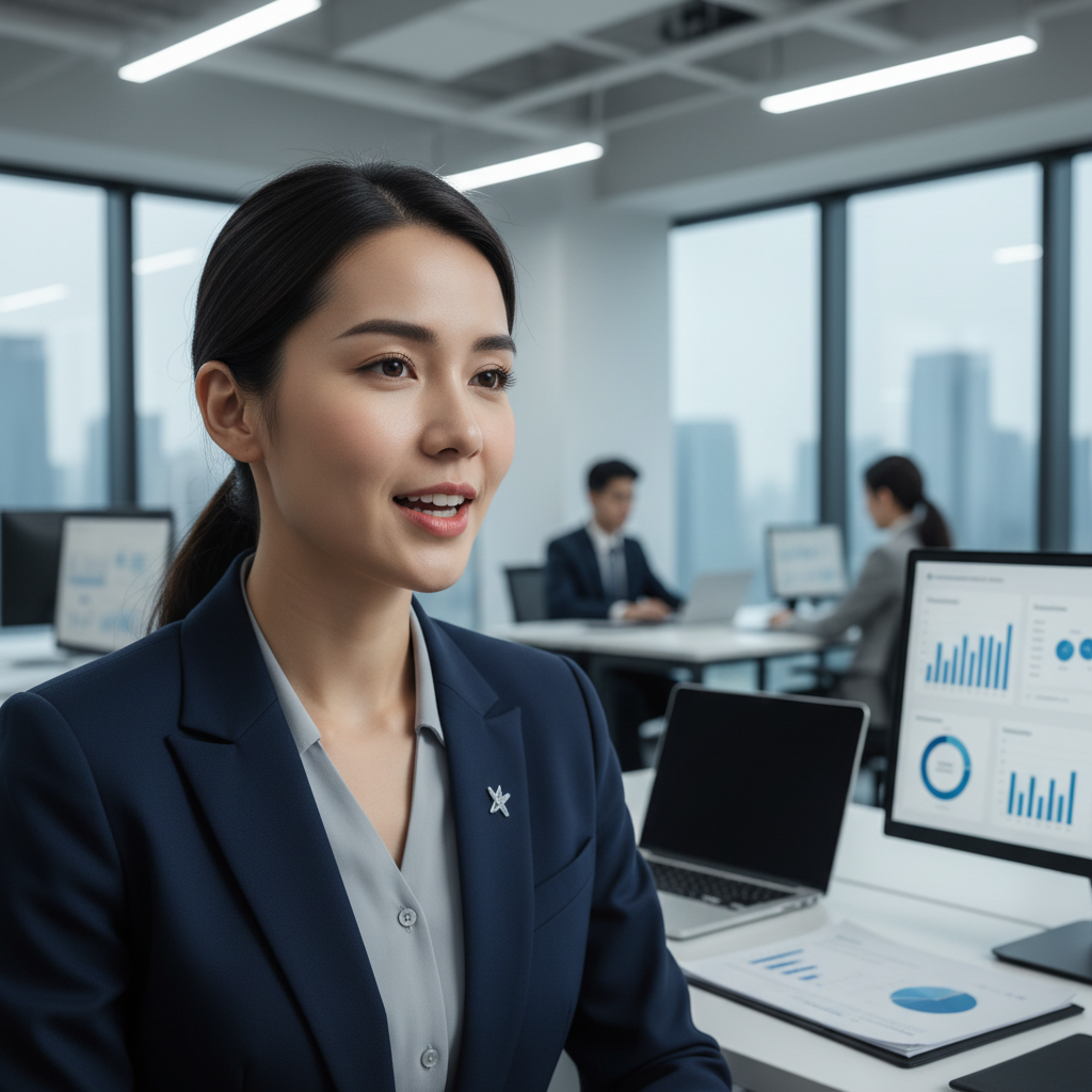Asian American woman in professional setting