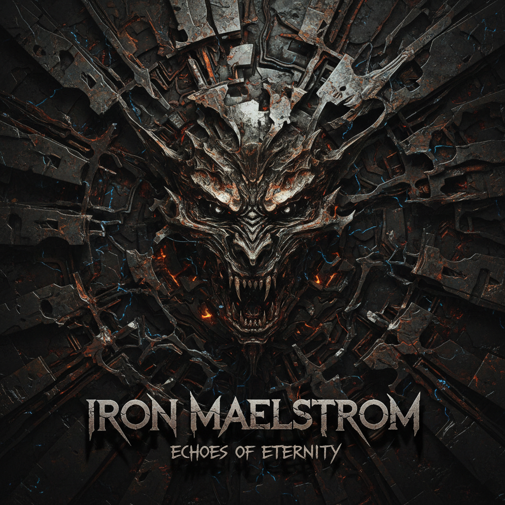 Dark album artwork with abstract metal imagery