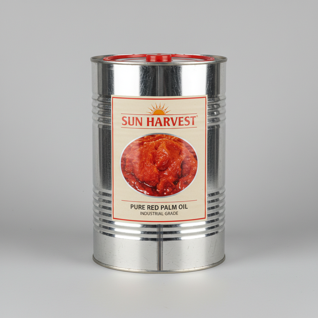 Red palm oil in glass container showing natural orange color