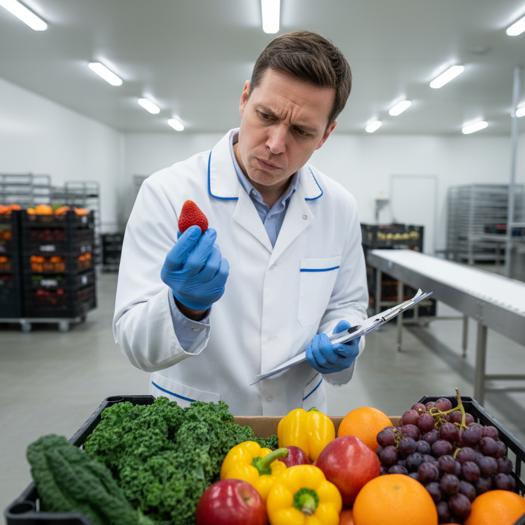 Modern seafood processing facility with quality control and hygiene standards