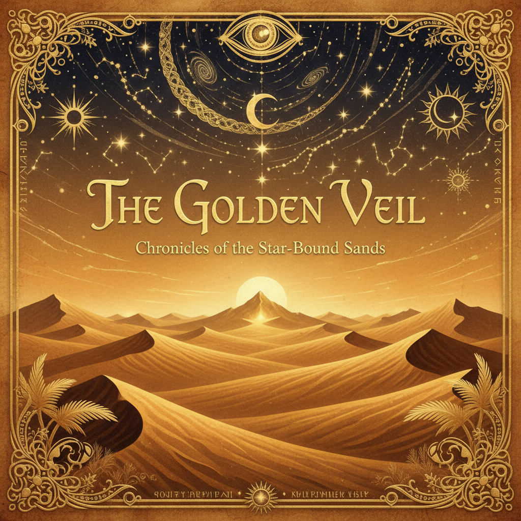 The Alchemist book cover with desert landscape and mystical sky