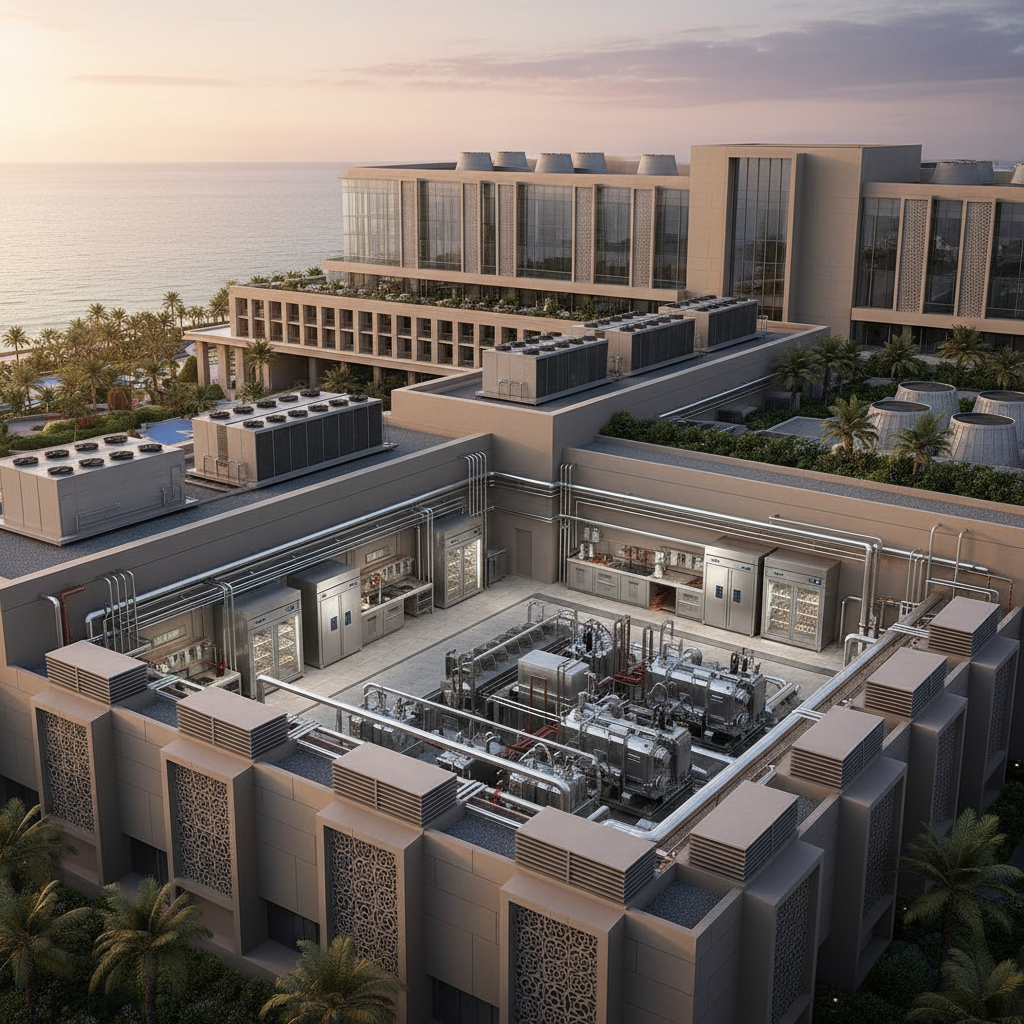 Luxury hotel resort with comprehensive refrigeration and HVAC systems in Jeddah