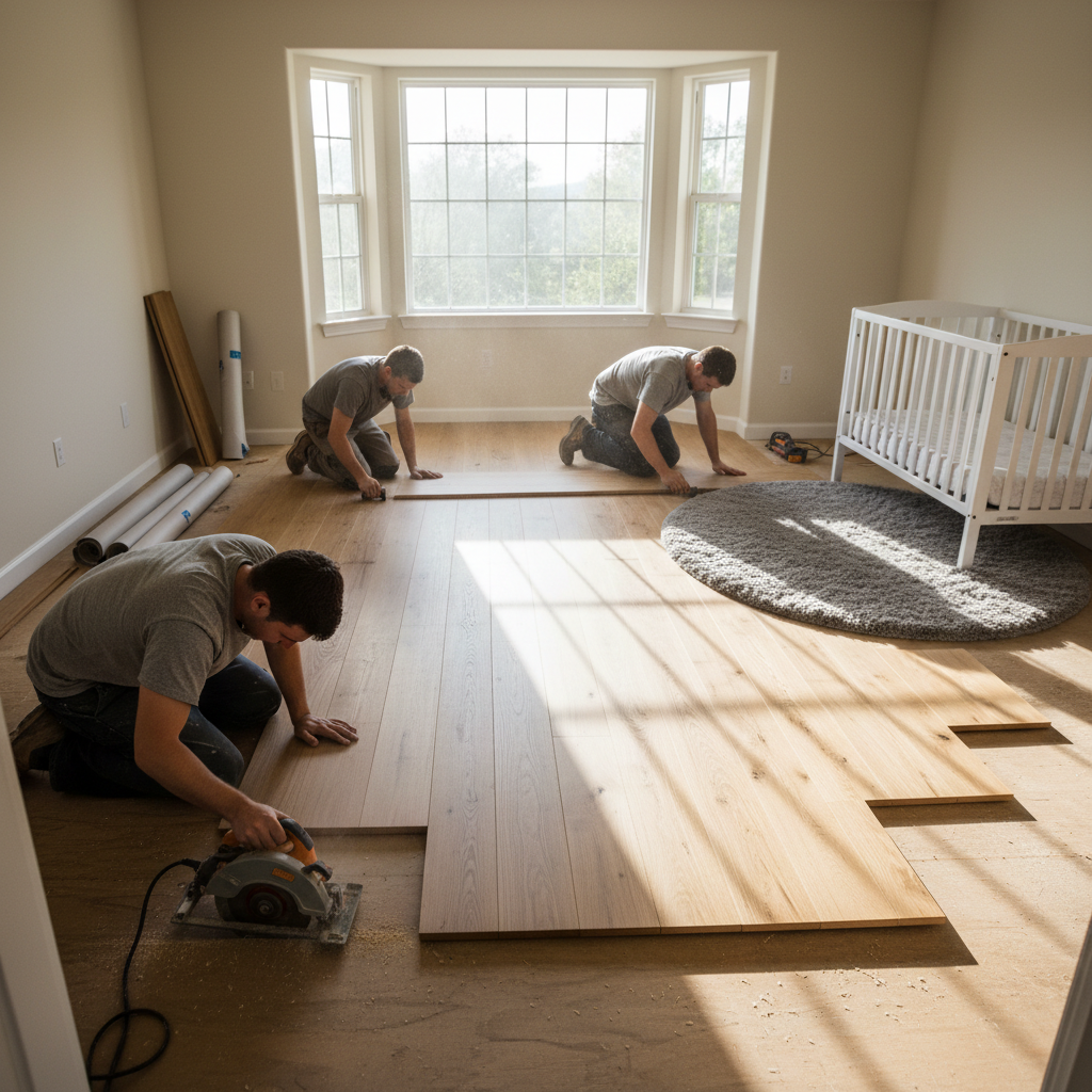 Flooring installation in Cary NC home