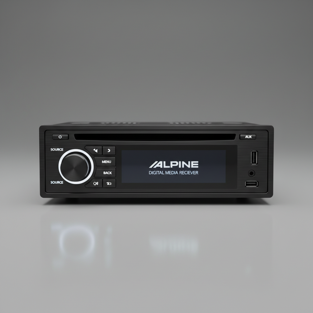 Alpine car stereo receiver with clean modern faceplate