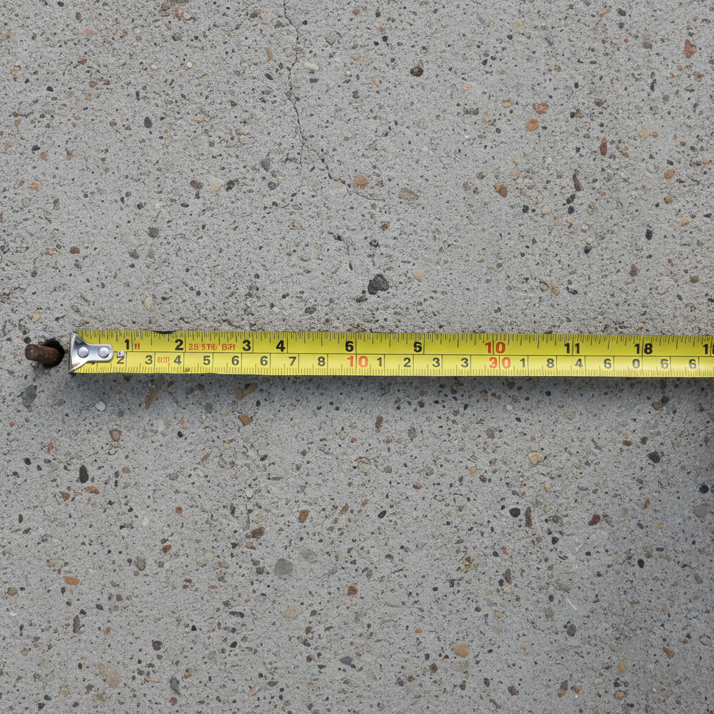 Slab samán MVZ-01-001 - vista cenital completa con cinta métrica visible para referencia de escala