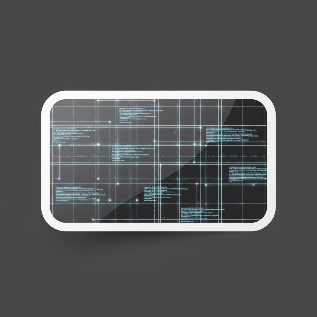 Abstract digital grid pattern representing storyboard panel with code and light