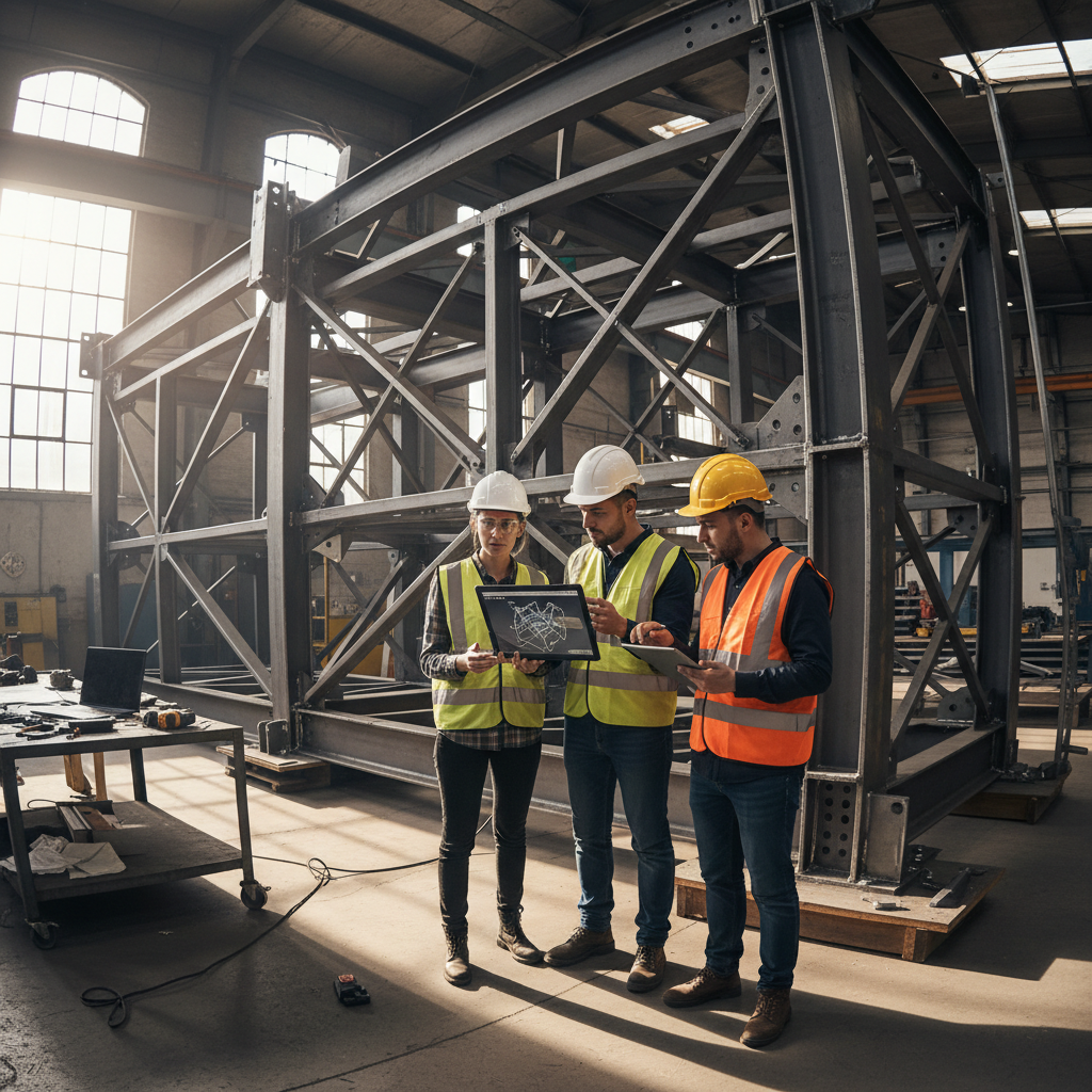 Female engineer with safety helmet reviewing technical plans