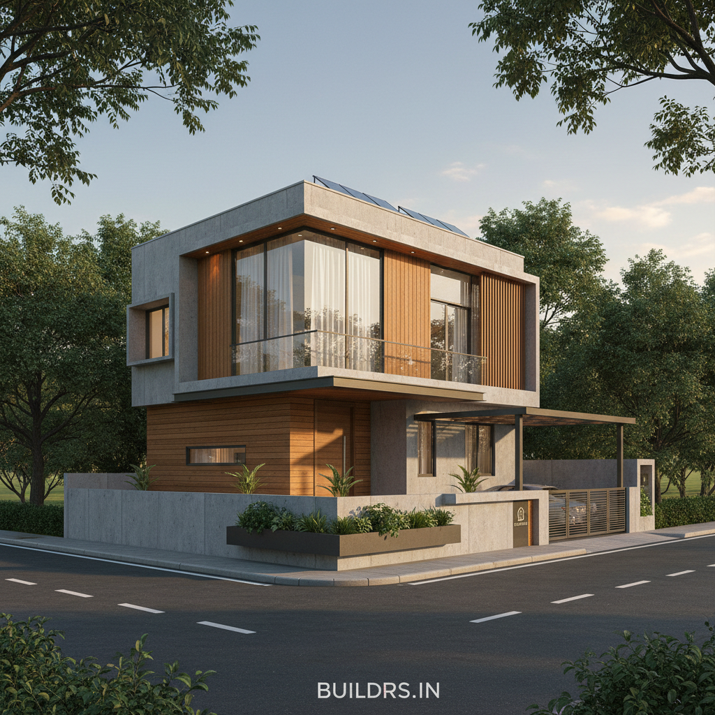 The Corner Plot Home — 3BHK architect-designed home on 250 sq yard corner plot in Gwalior, Madhya Pradesh by Buildrs.in