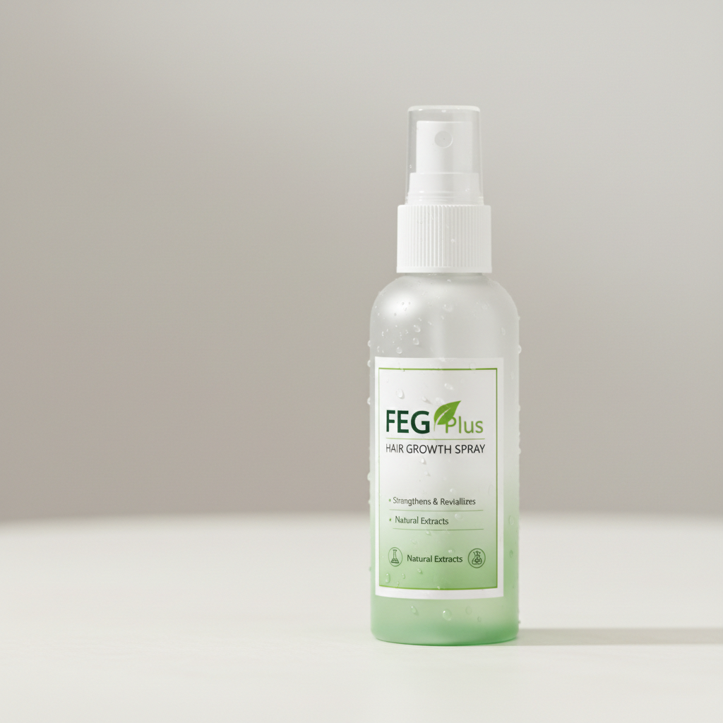 Hair Growth Spray 200ml bottle with rosemary botanical label on clean background