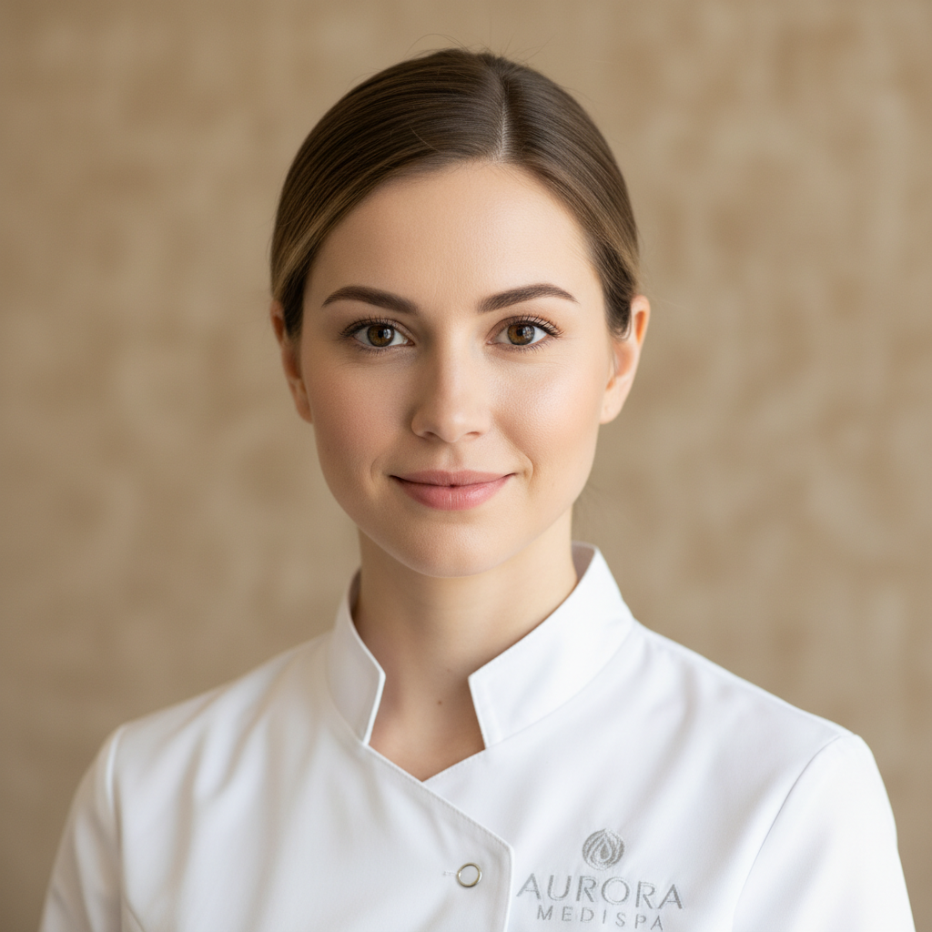 Simone Hargrove, lead aesthetician, portrait showing calm professional presence