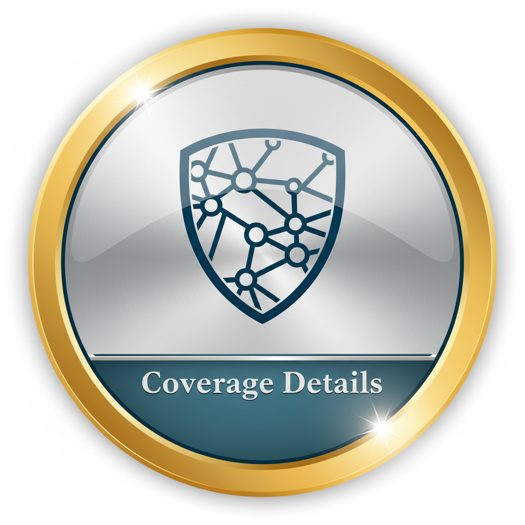 Insurance protection badge with shield icon and coverage details