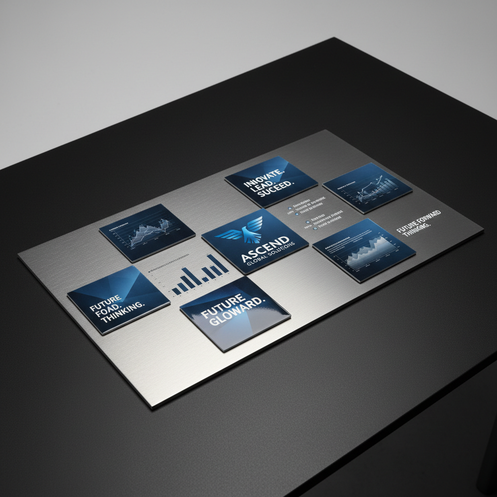 Corporate brand content displayed on MetalMade panel