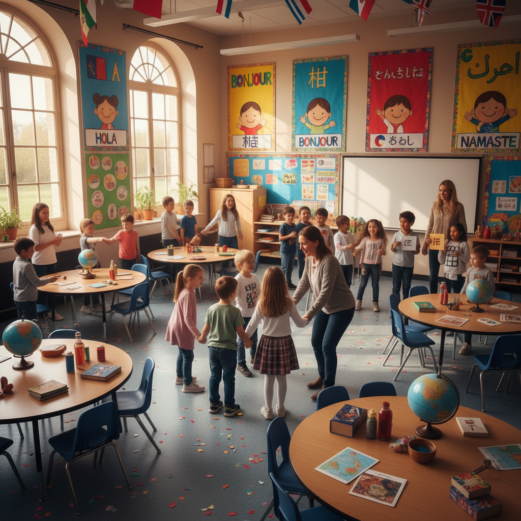 The Language of Belonging: Multilingualism and Identity — global citizenship lesson thumbnail showing identity & culture theme