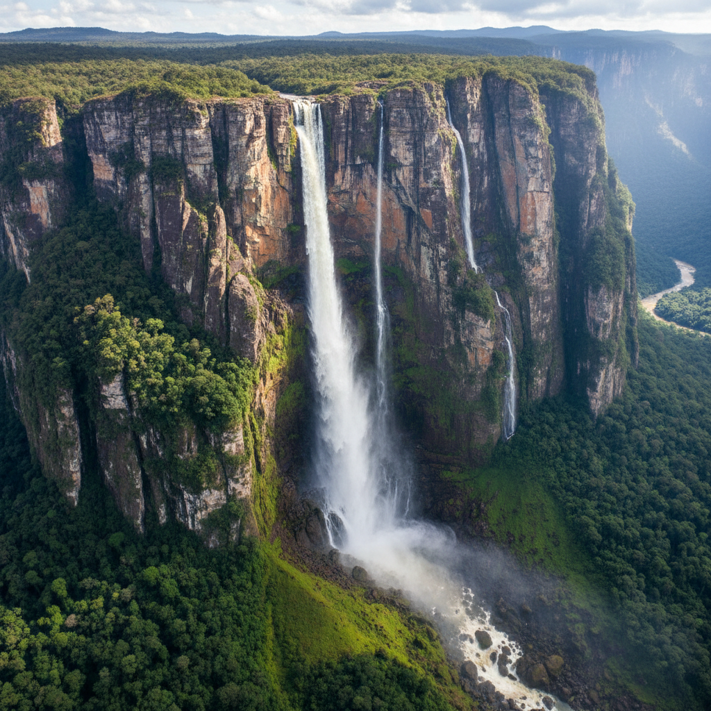 Salto Ángel, Canaima National Park, Venezuela - world's tallest waterfall cascading from Auyán-tepui