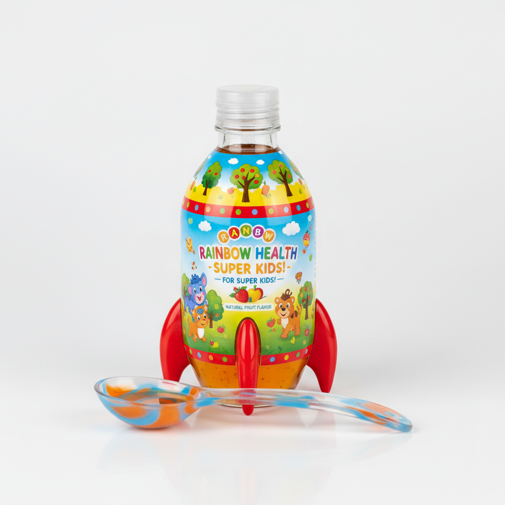 Natural cough syrup for kids background