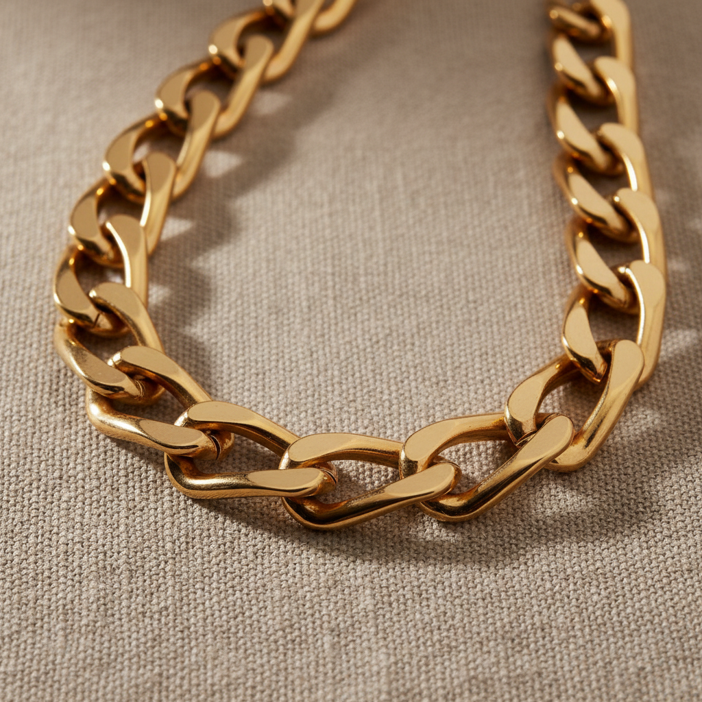 Chunky gold chain necklace statement piece available for rent