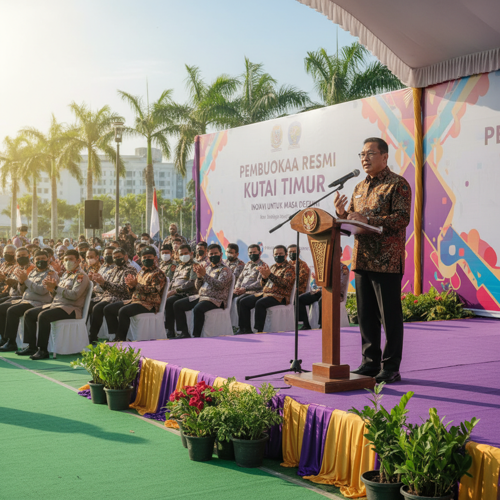 Pembukaan resmi pelatihan - Bupati Kutai Timur membuka acara pelatihan kerja