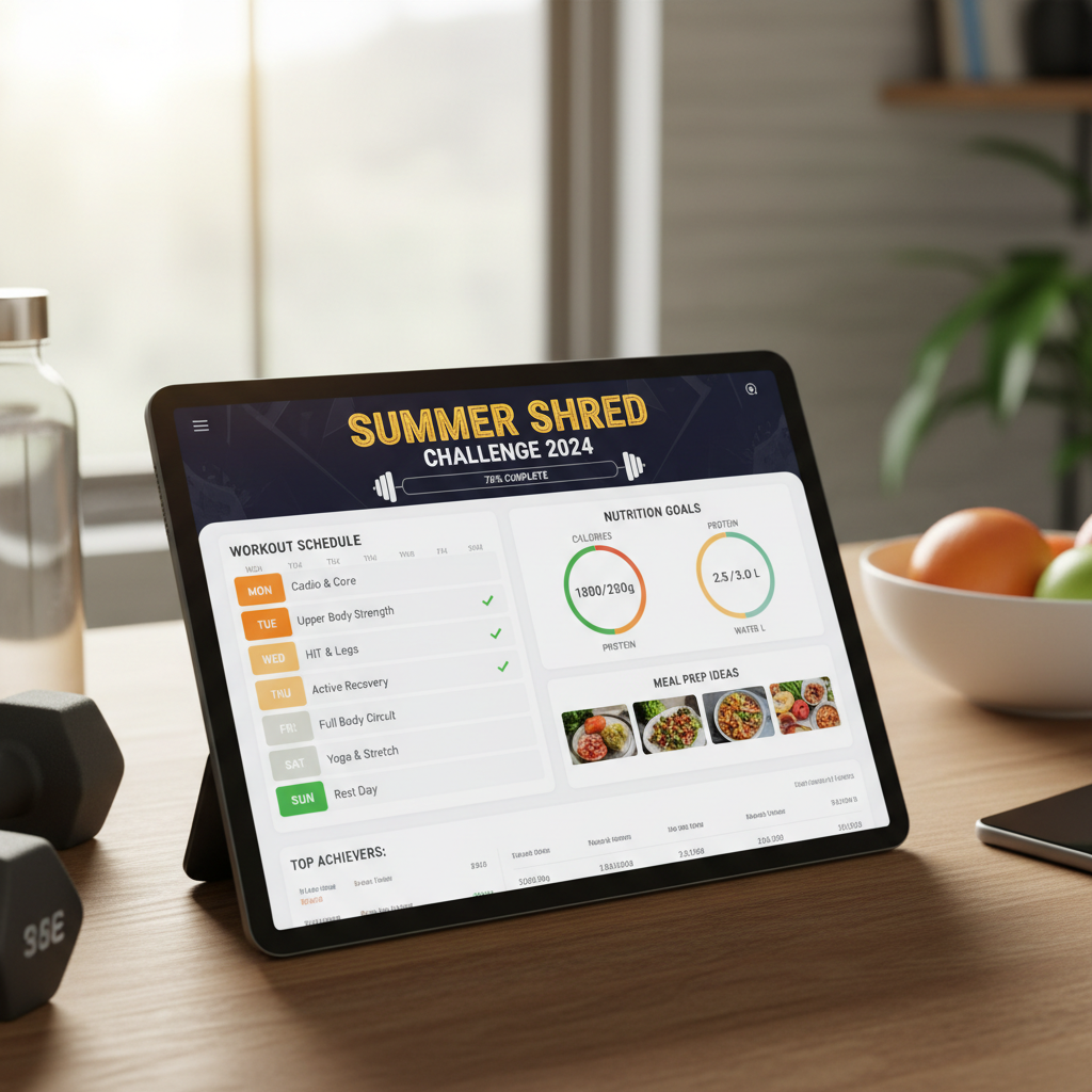 Accountability fitness tracker and workout calendar for online coaching consistency support
