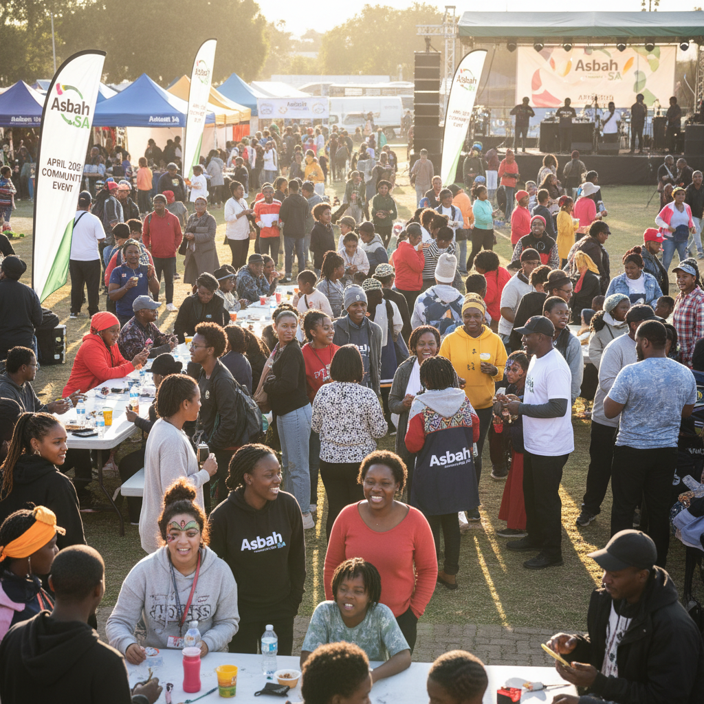 Participants at the April 2024 Asbah SA community event — showing the diversity and reach of the organisation across South Africa