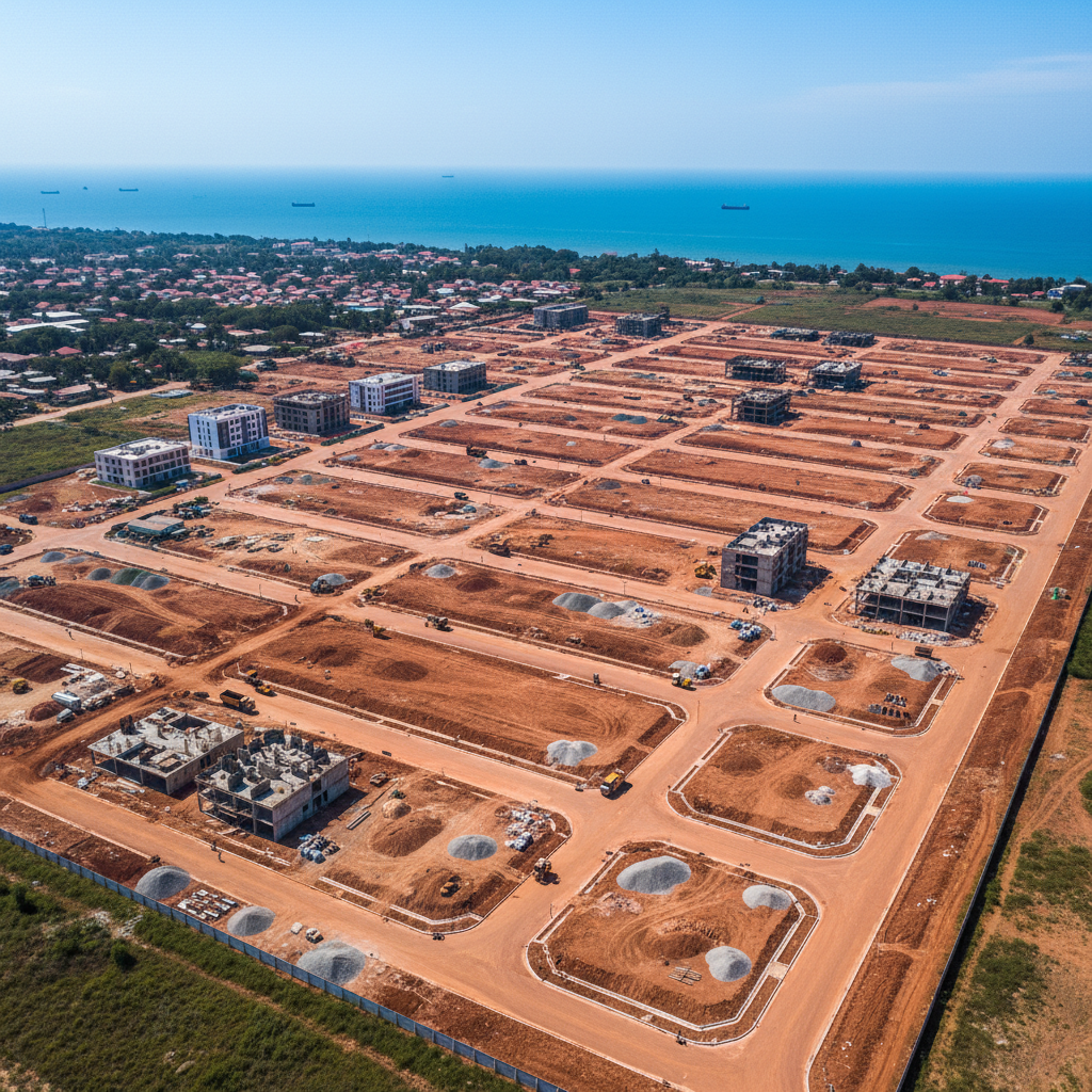Zone en développement de Zikisso avec terrains et nouvelles constructions