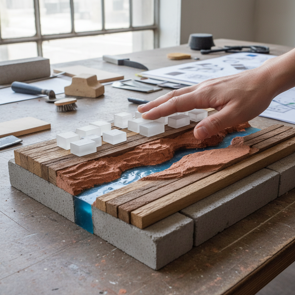 Hand pressing site model — material study