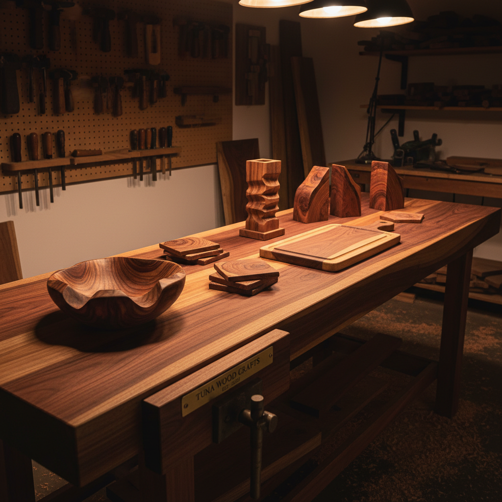 Woodworking workshop with various handcrafted wood products being made in Louisville Kentucky