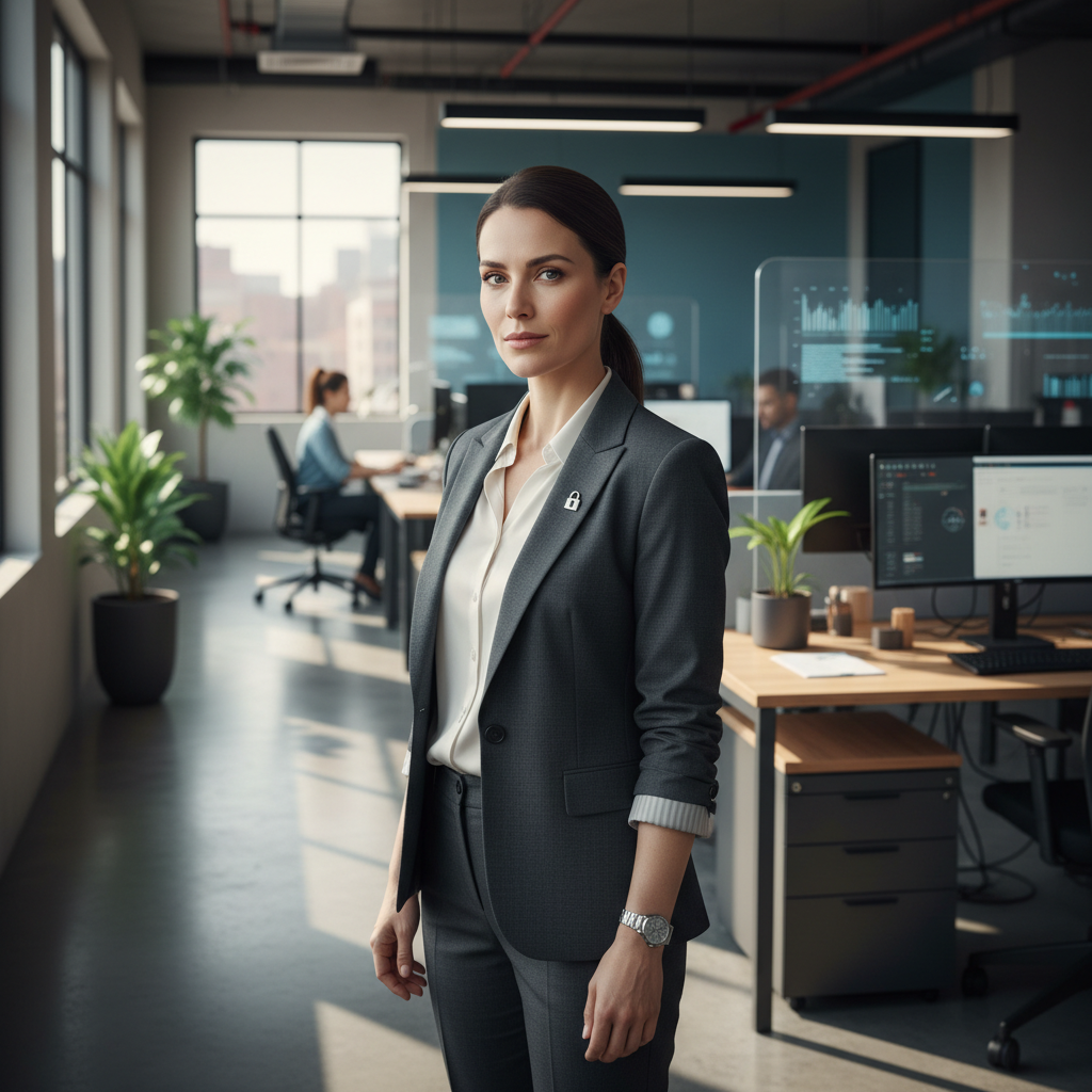 Elena Vasquez, former port operations director, standing in professional setting with confident expression