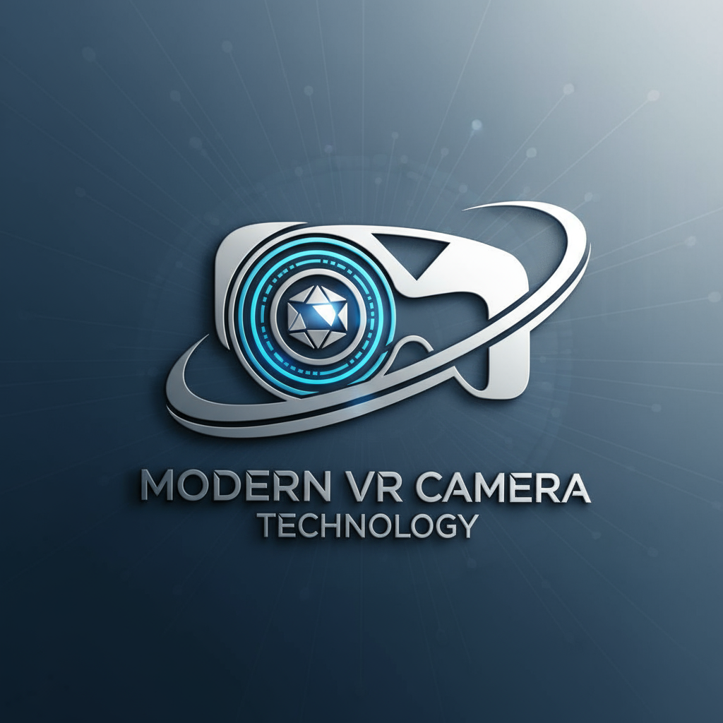 Modern VR camera technology logo showcasing virtual reality innovation